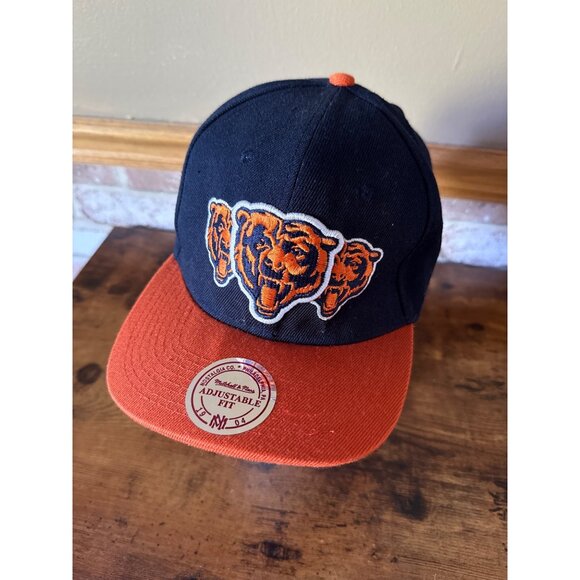 Mitchell & Ness Chicago Bears Navy & Orange Adjustable Snapback Hat - Picture 1 of 16